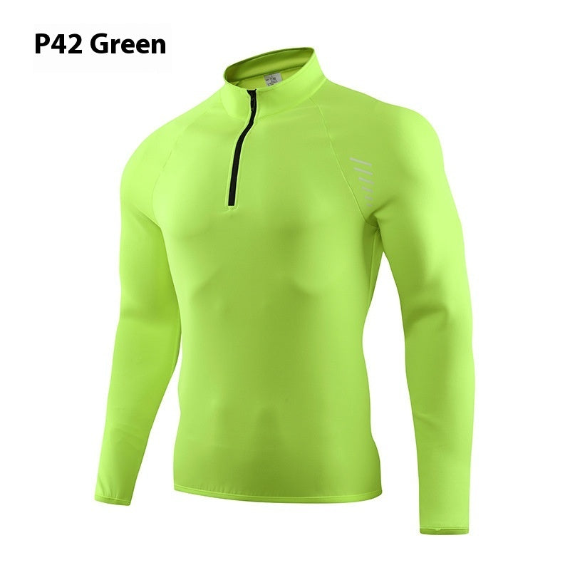Unisex Half Zip Quick Dry Running Top For Outdoor Fitness And Cycling Available In Black Red Green Blue XS To XXXL