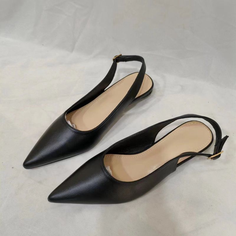 French Minority Low Heel Pointed-Toe Shoes - Women's Low-Cut Toe Cap Style