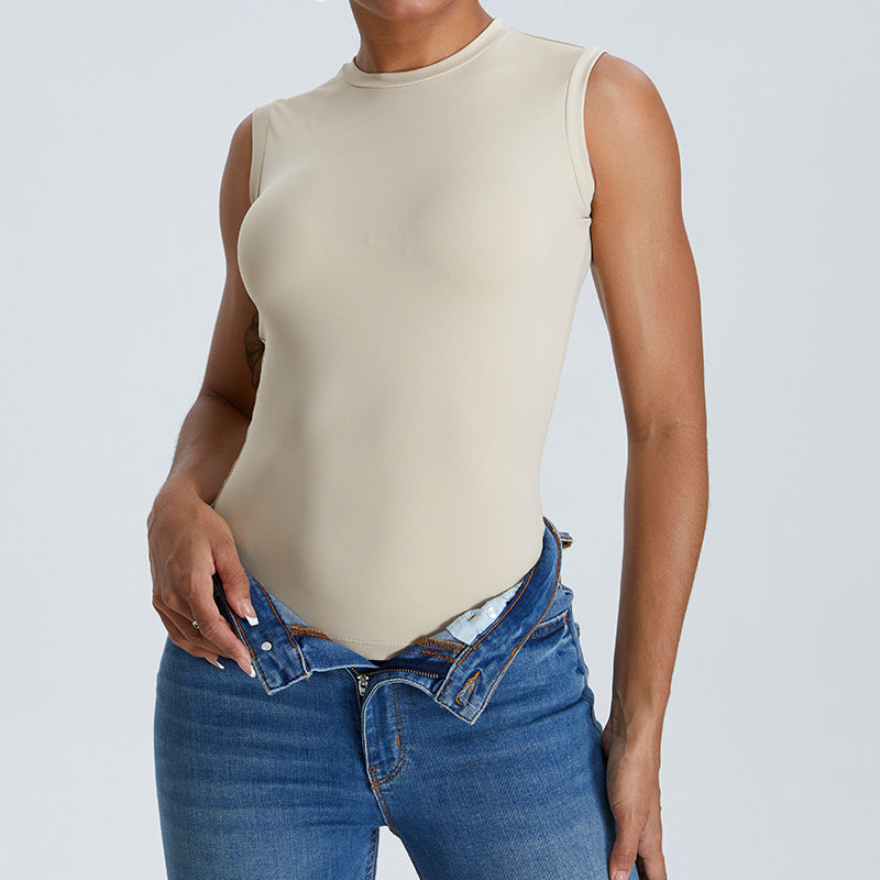 Moisture Wicking Sleeveless Outdoor Sports Vest Nylon Training Top Tight Fit For Workout