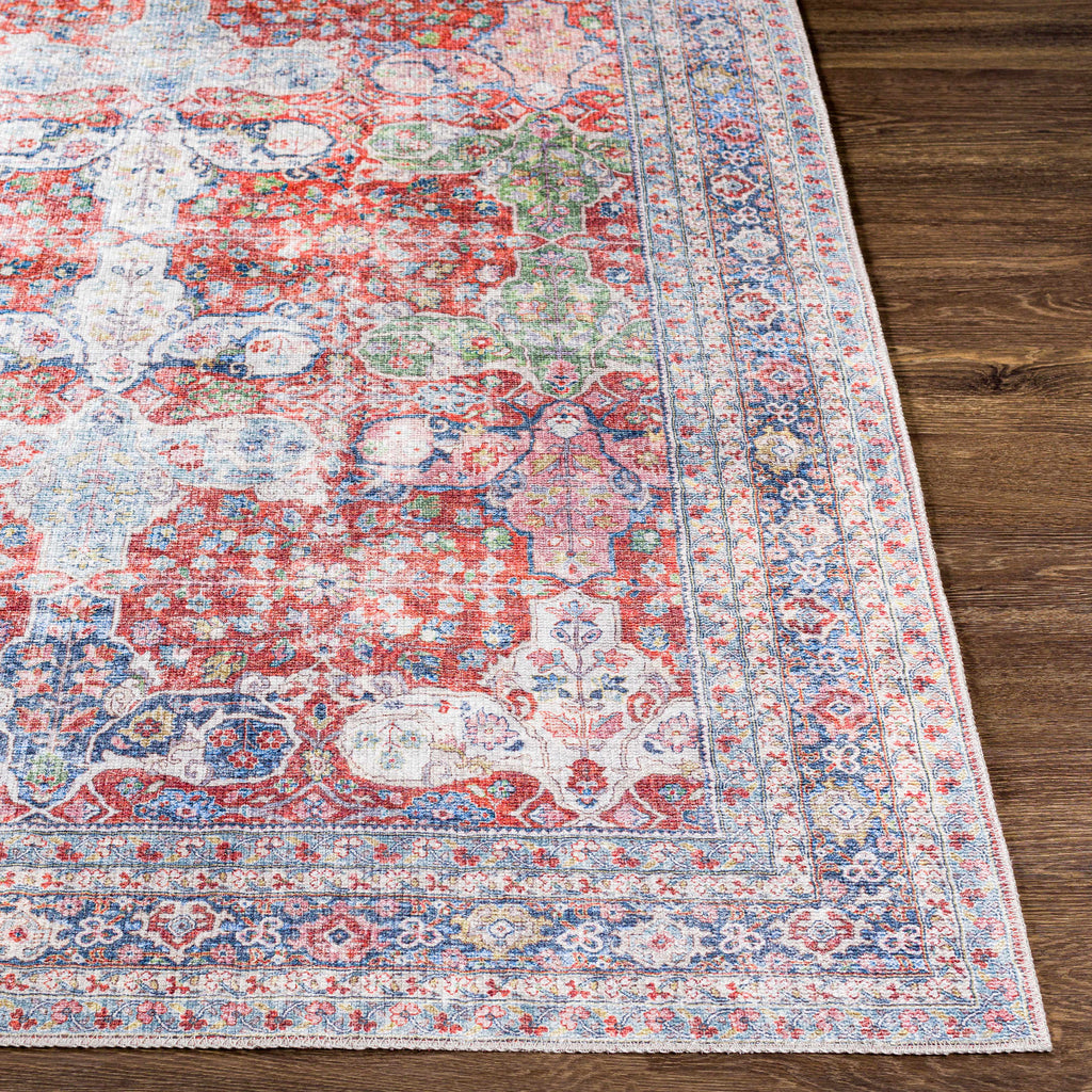Goma Vintage Machine Washable Area Rug – Blush, Sage & Navy
