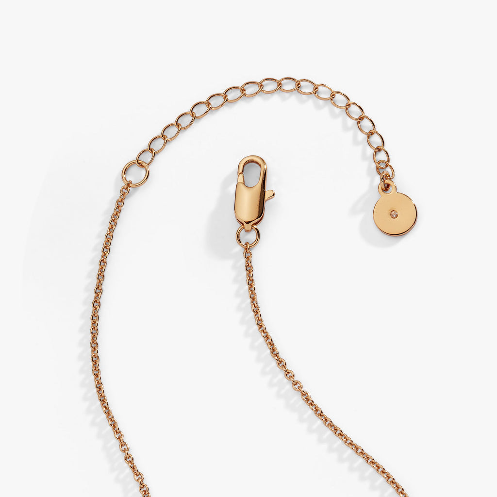 Gold pendant necklace chain with lobster clasp and round tag charm