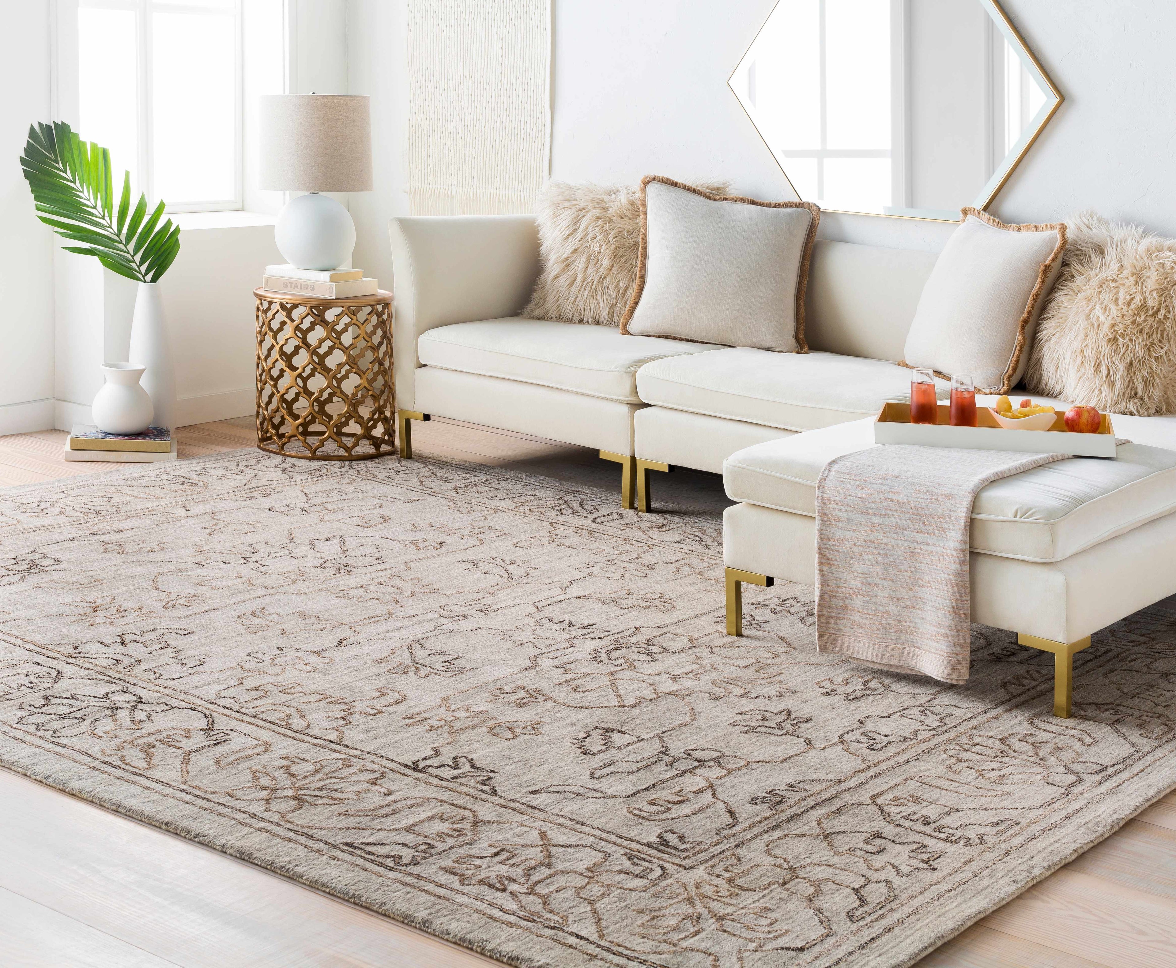 Grannis Ivory & Taupe Handwoven Cotton Wall Hanging – Boho Decor