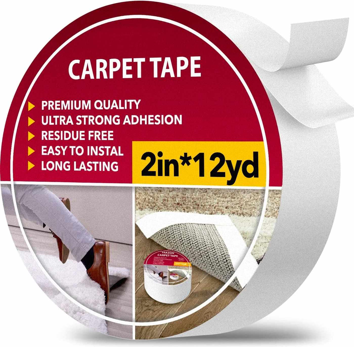 Double Sided Rug Gripper Tape – Non-Slip Carpet Tape, 12 Yards