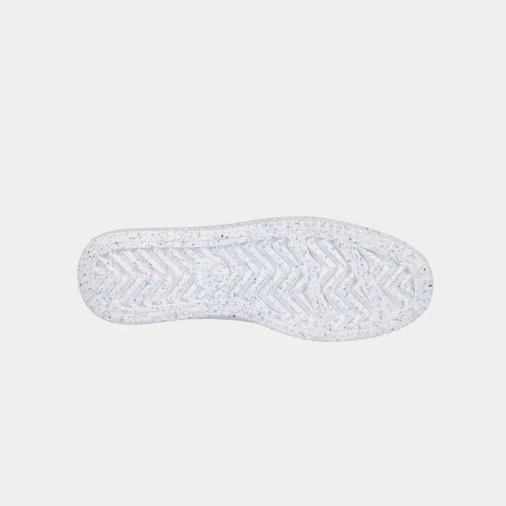 Kids' high-top sneakers outsole view with light speckled tread