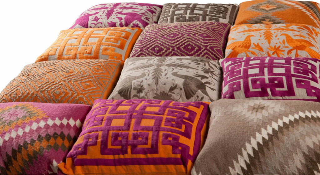 Haddock Brown & Orange Woven Linen Square Throw Pillow
