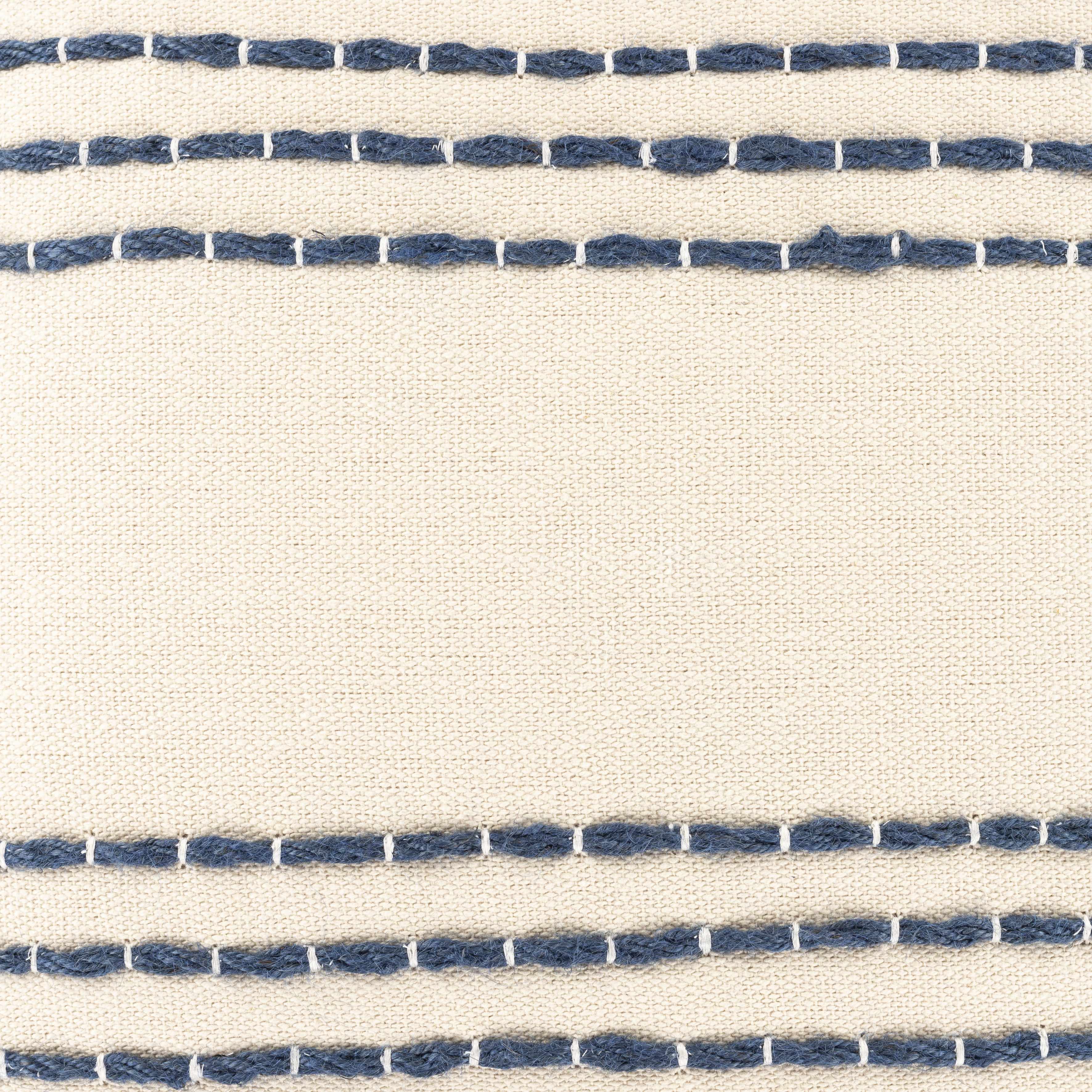 Listie Navy & Beige Striped Cotton Throw Pillow – Coastal Style