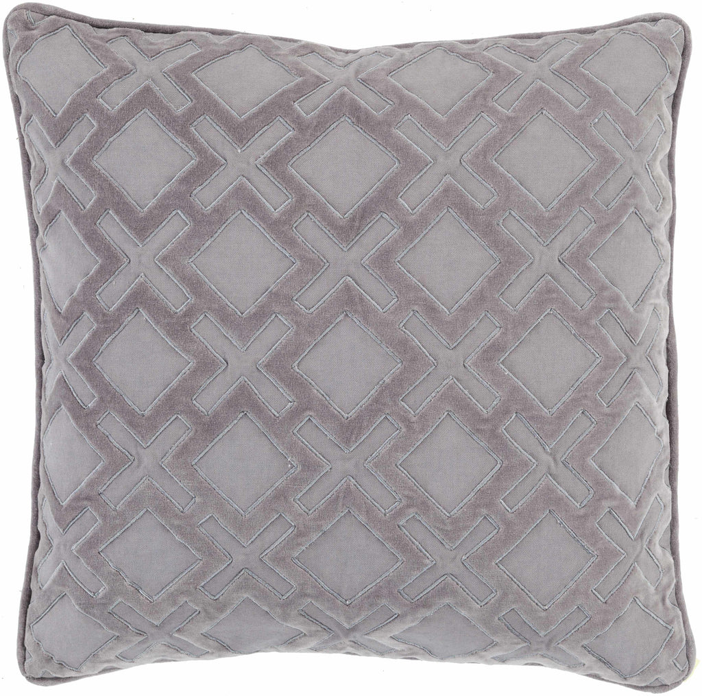 Longwood Charcoal & Gray Woven Cotton Square Throw Pillow
