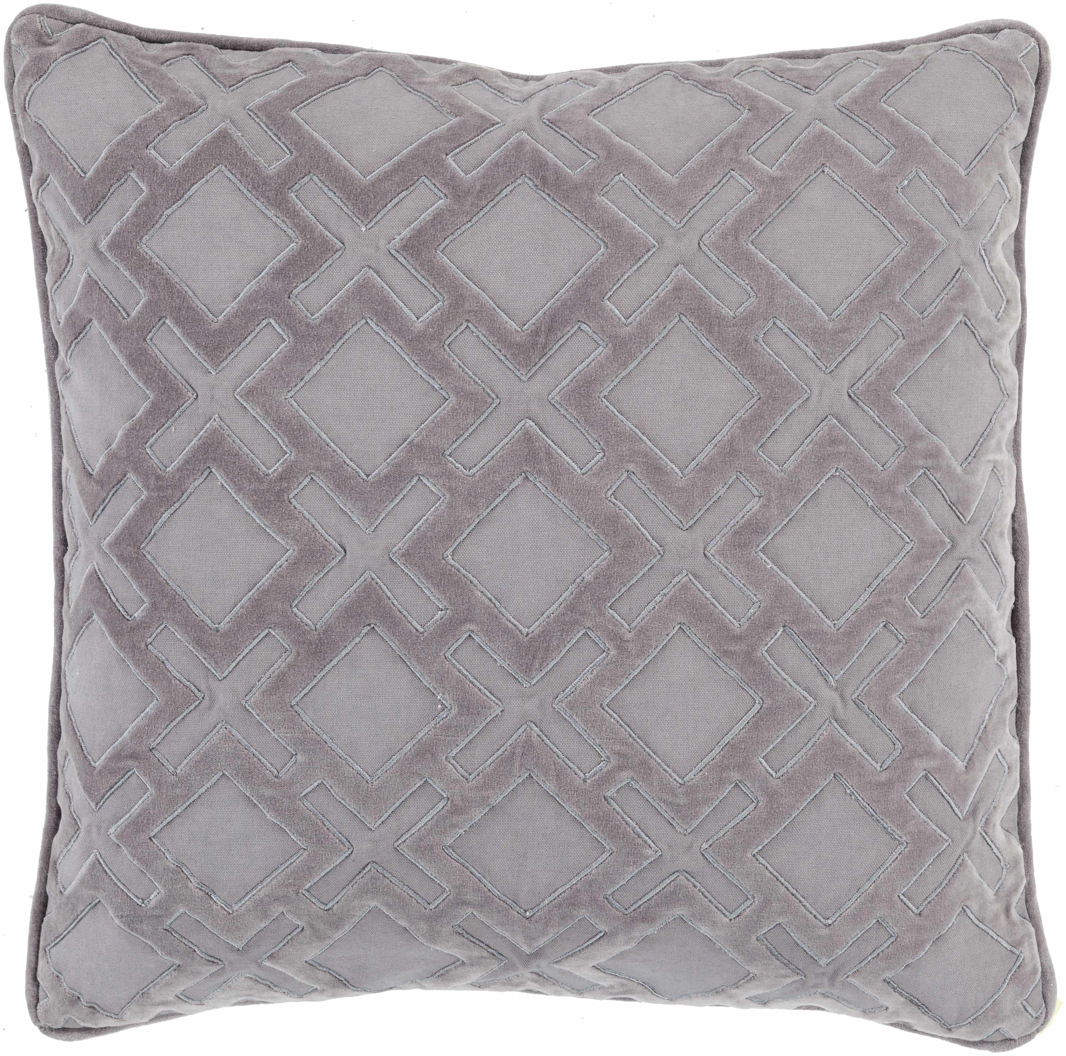 Longwood Charcoal & Gray Woven Cotton Square Throw Pillow