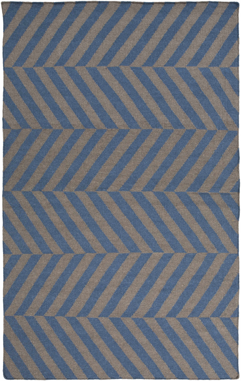 Mauckport Hand Woven Wool Flat Weave Area Rug – Charcoal & Navy