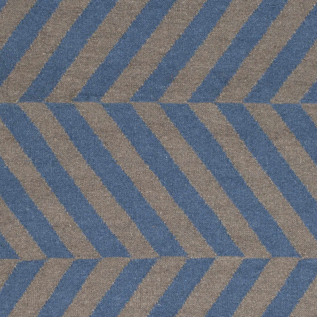 Mauckport Hand Woven Wool Flat Weave Area Rug – Charcoal & Navy