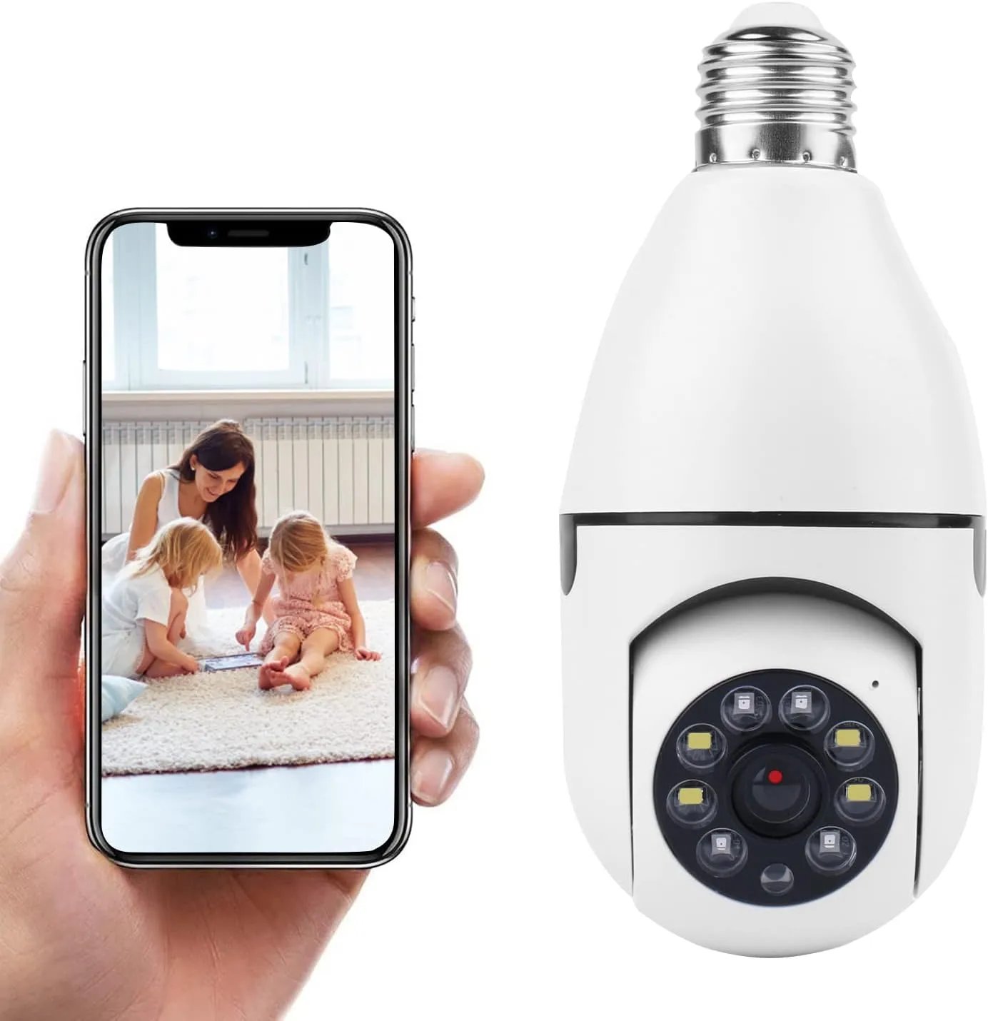 1080P Light Bulb Security Camera – 360° Wireless WiFi with Night Vision