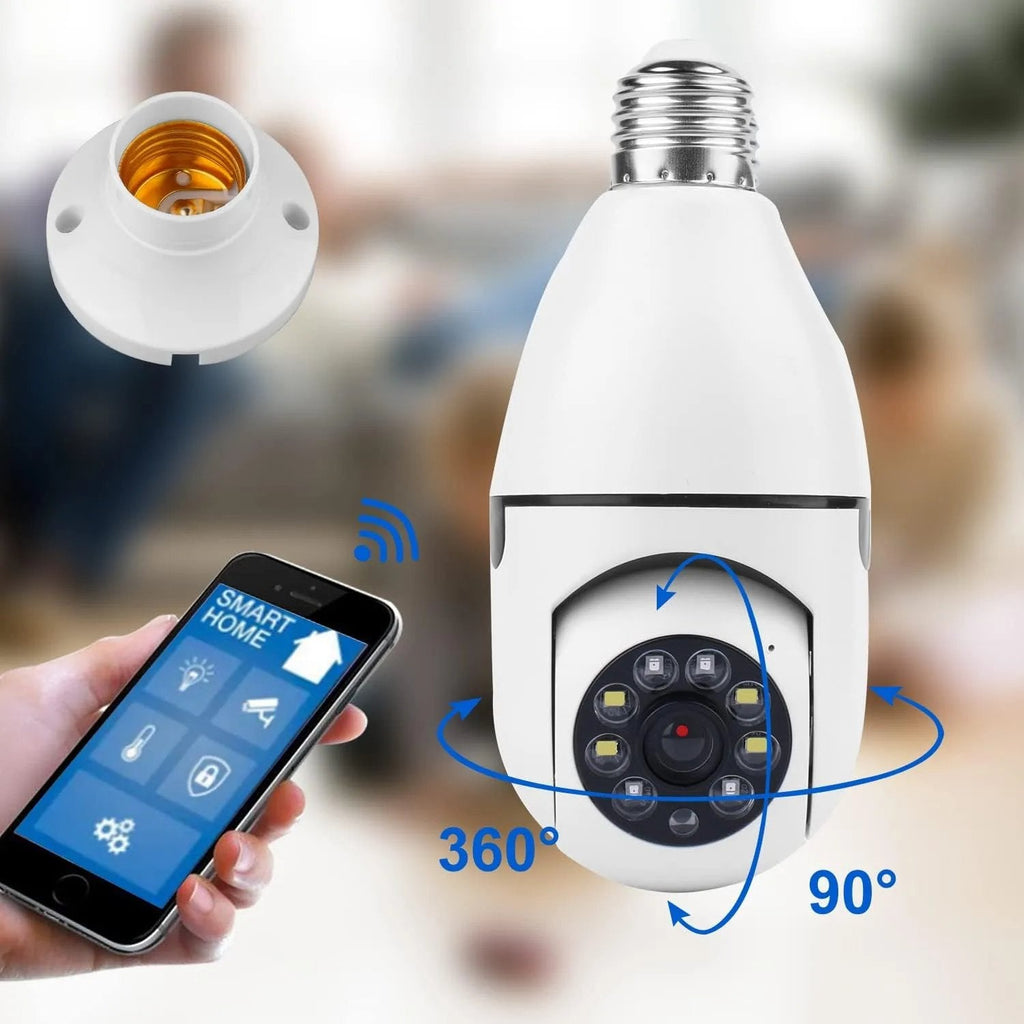 1080P Light Bulb Security Camera – 360° Wireless WiFi with Night Vision