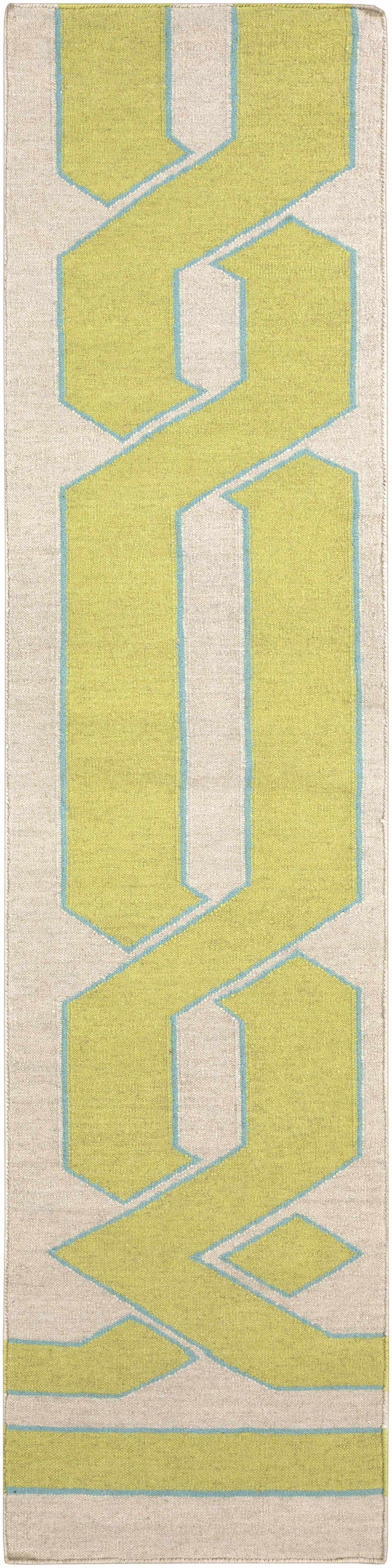Milano Geometric Wool Area Rug – Ivory, Olive & Sage