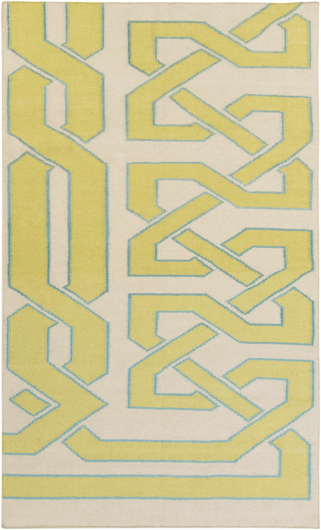 Milano Geometric Wool Area Rug – Ivory, Olive & Sage