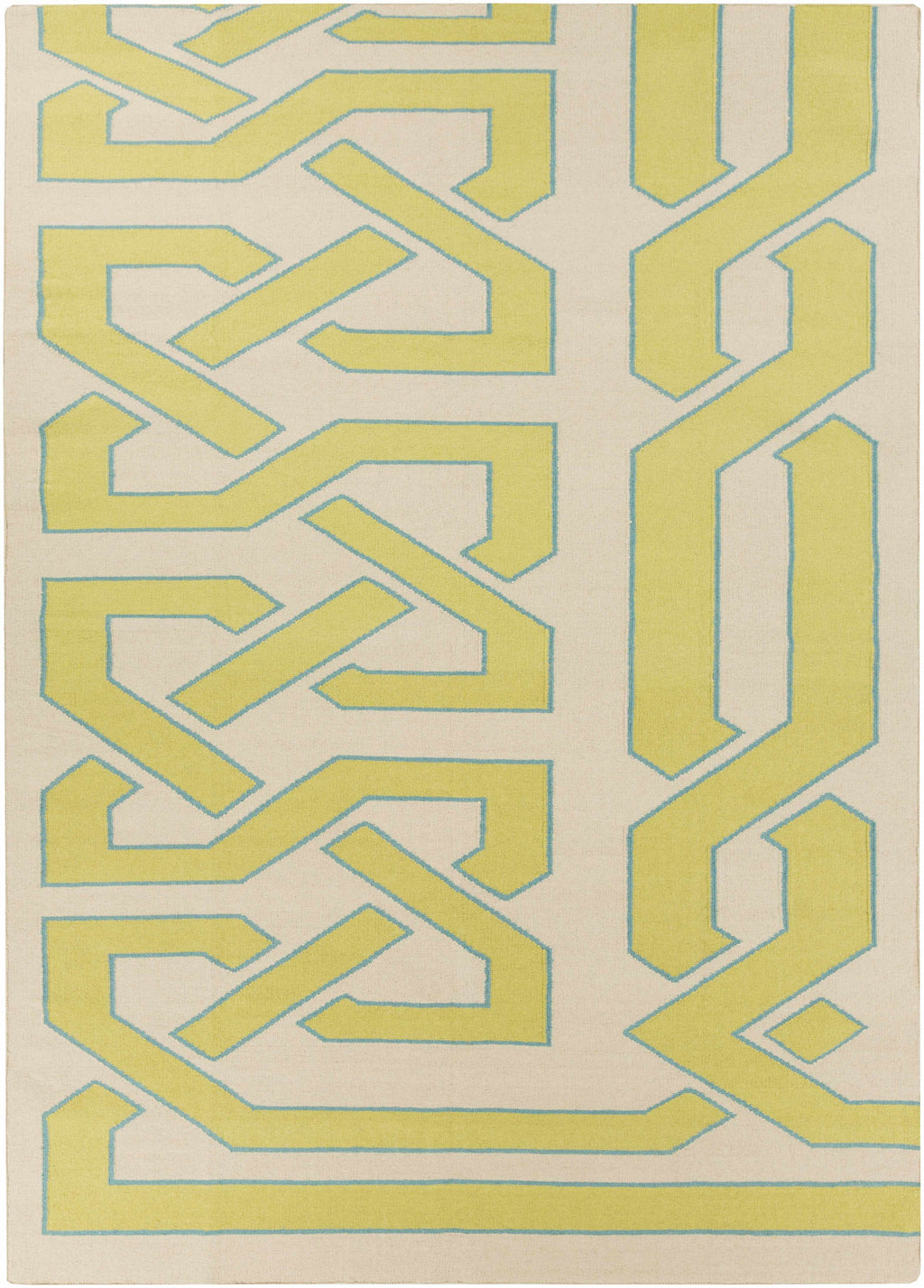 Milano Geometric Wool Area Rug – Ivory, Olive & Sage
