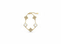 Gold-tone charm bracelet with cross and clover charms