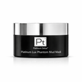 Black mud mask jar with silver lid, Platinum Deluxe Pt logo