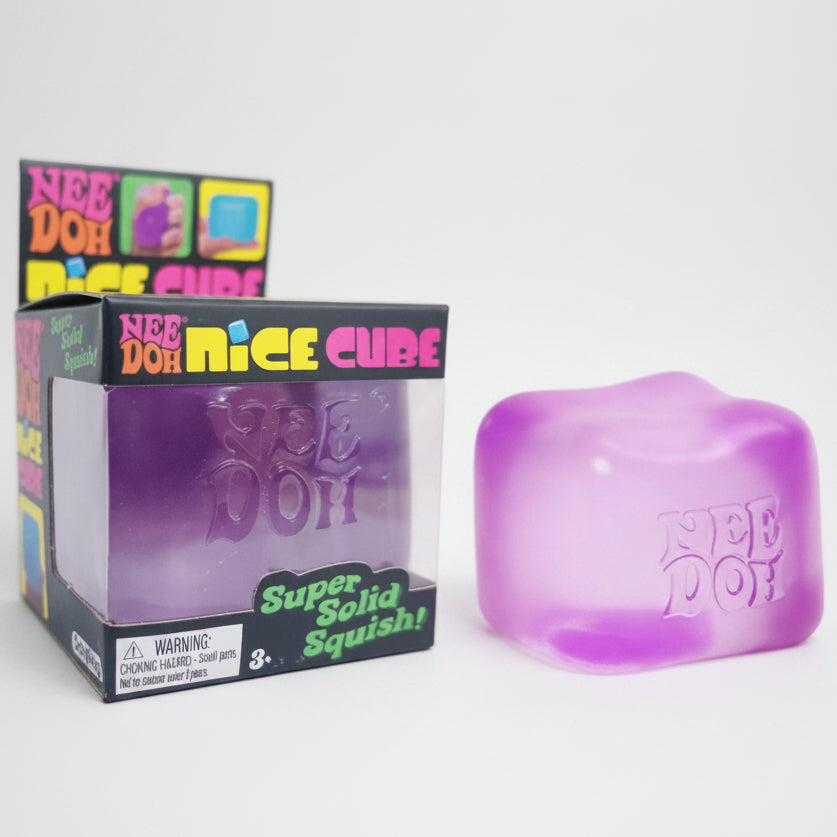 Schylling Nee-Doh Nice Cube Super Solid Squish: Purple Cube