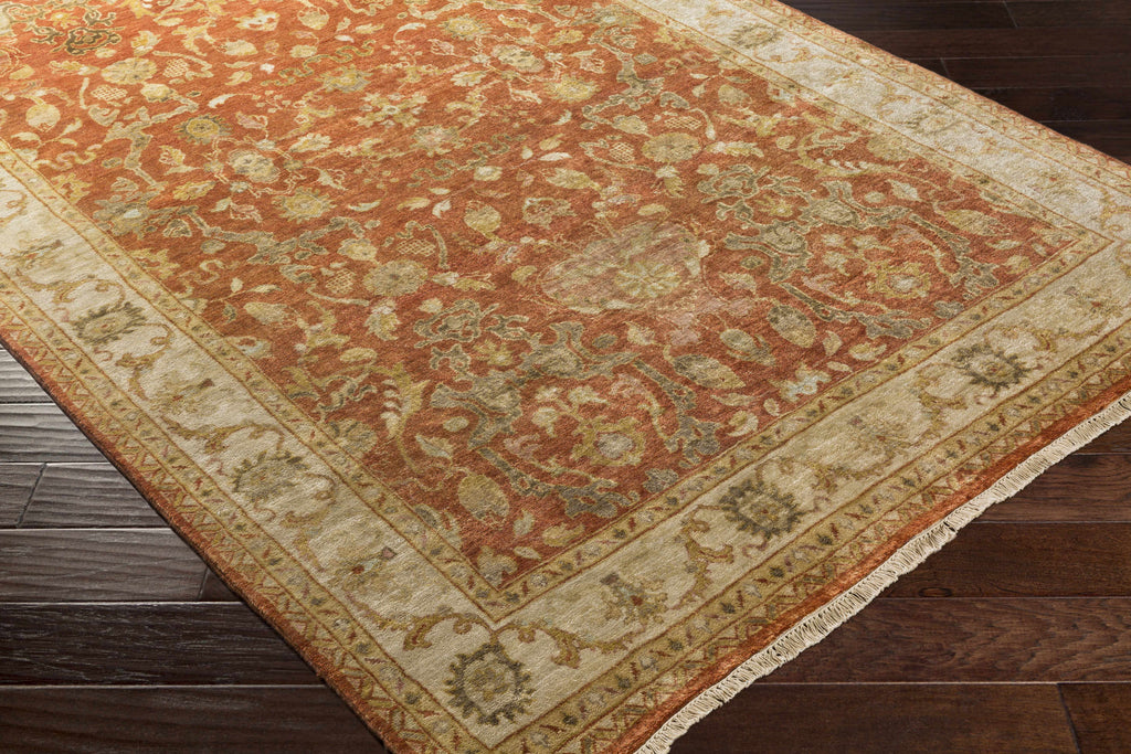Springerville Hand Knotted New Zealand Wool Area Rug – Peach & Blue
