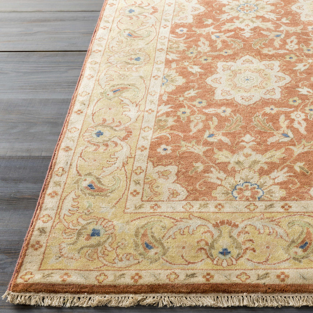 Springerville Hand Knotted New Zealand Wool Area Rug – Peach & Blue