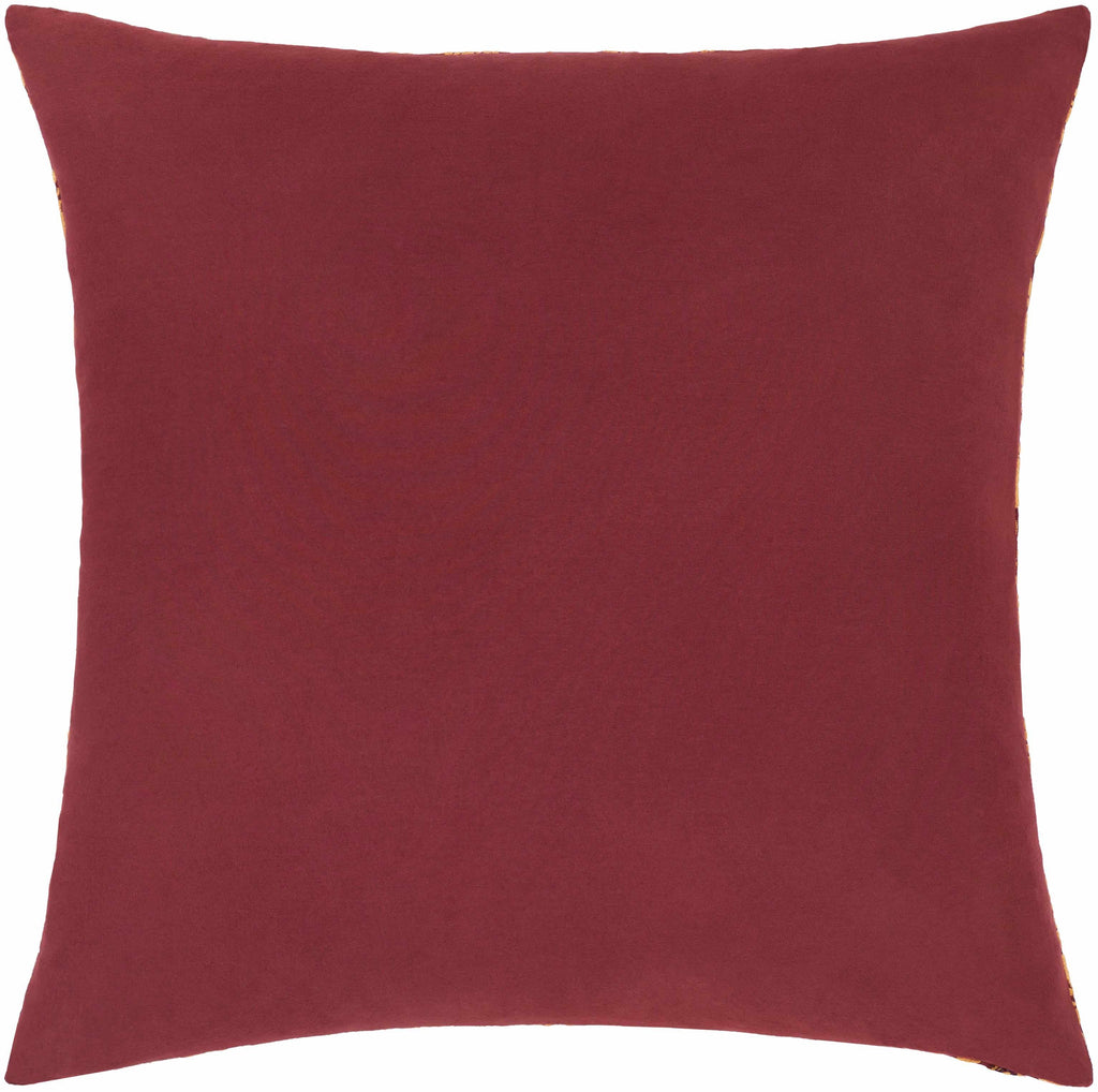Springs Peach & Burgundy Woven Cotton Square Throw Pillow