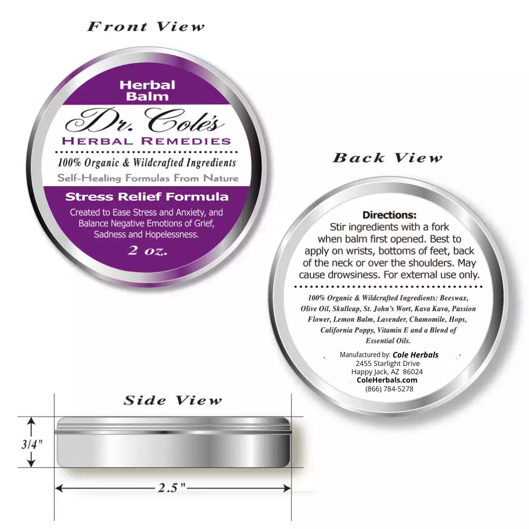 Dr. Cole's Organic Stress Relief Herbal Balm