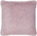Lavender faux fur square throw pillow with plush shag texture